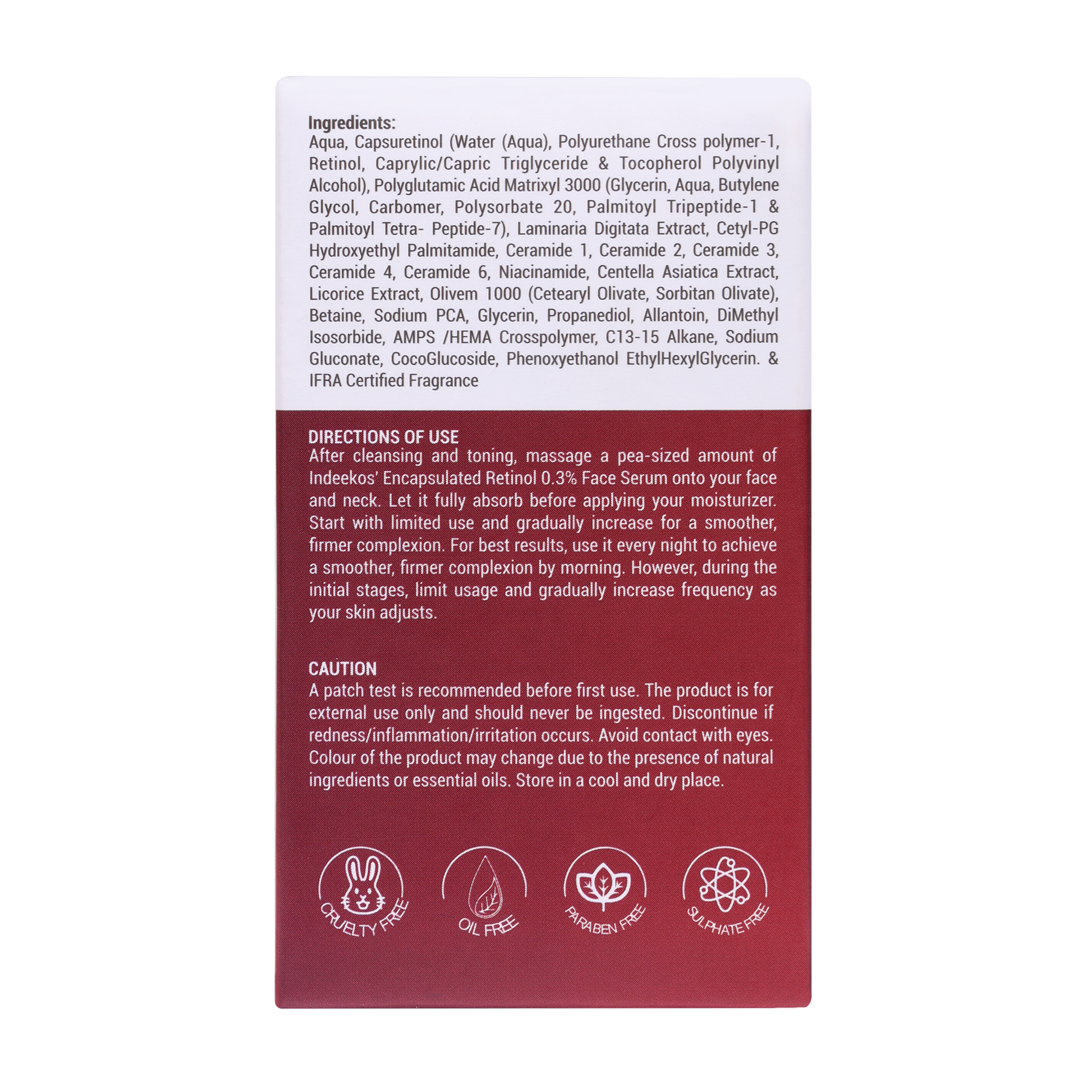 INDEEKOS 0.3% Encapsulated Retinol Face Serum, 100ml